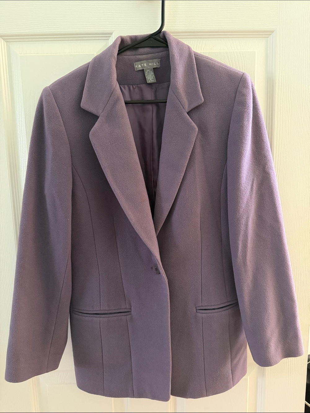 Kate Hill Lilac Tailored Wool-Blend Blazer